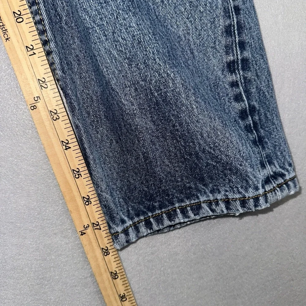 Levis 505 Jeans Mens Size 33x30 ( Fits 33x28) Blue Distressed Nice Fade Casual